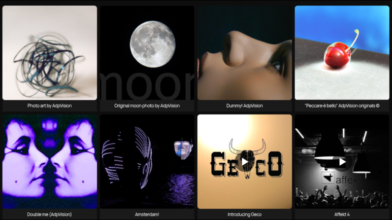 Sonido Gallery frontend grid with the PhotoSwipe lightbox open